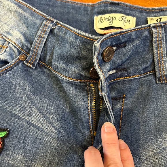 Indigo Rein Jeans Y2K Patches Skinny Distressed - Picture 2 of 9